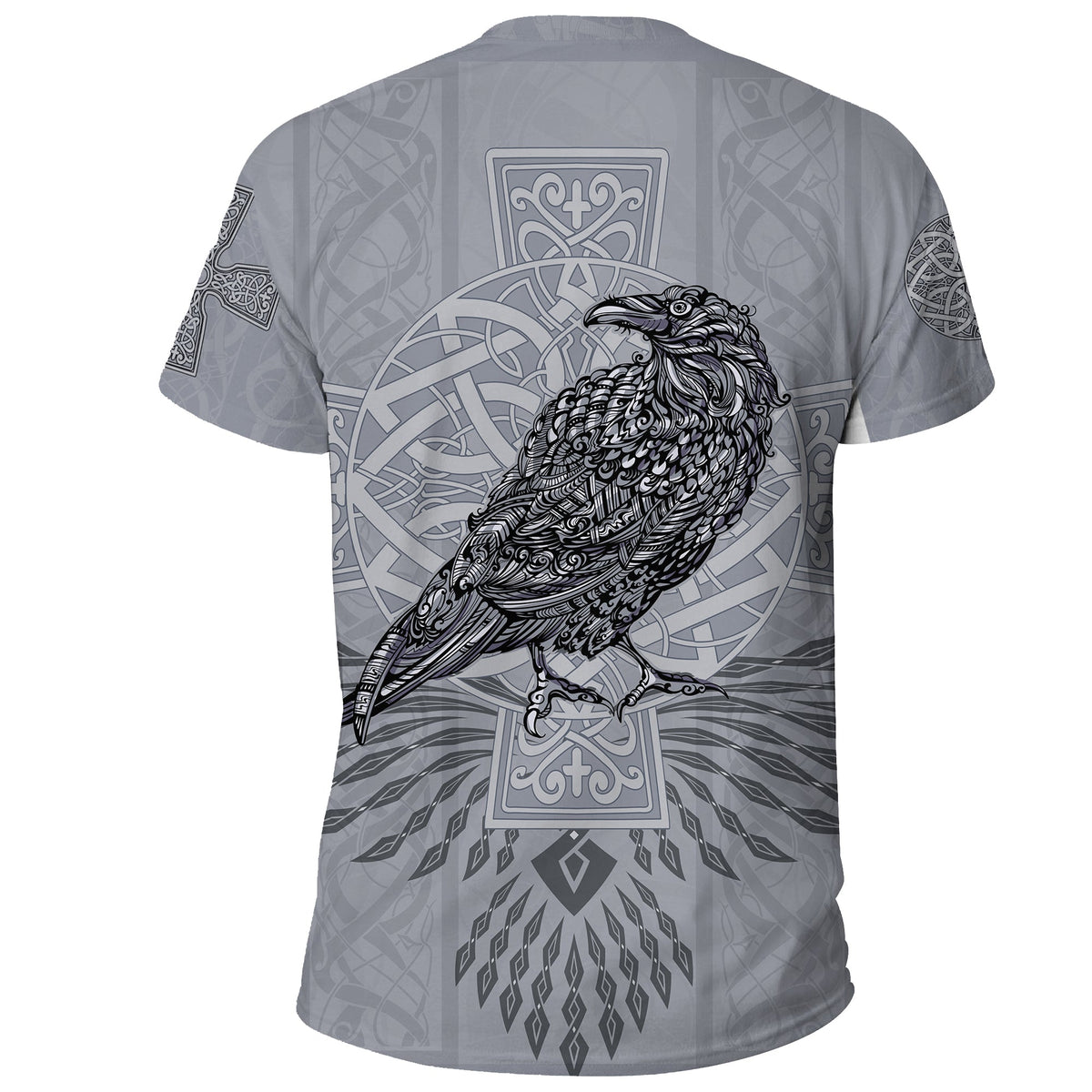 Viking T Shirt Odin's Celtic Raven Scandinavian Tattoo RLT12 - Wonder Print Shop