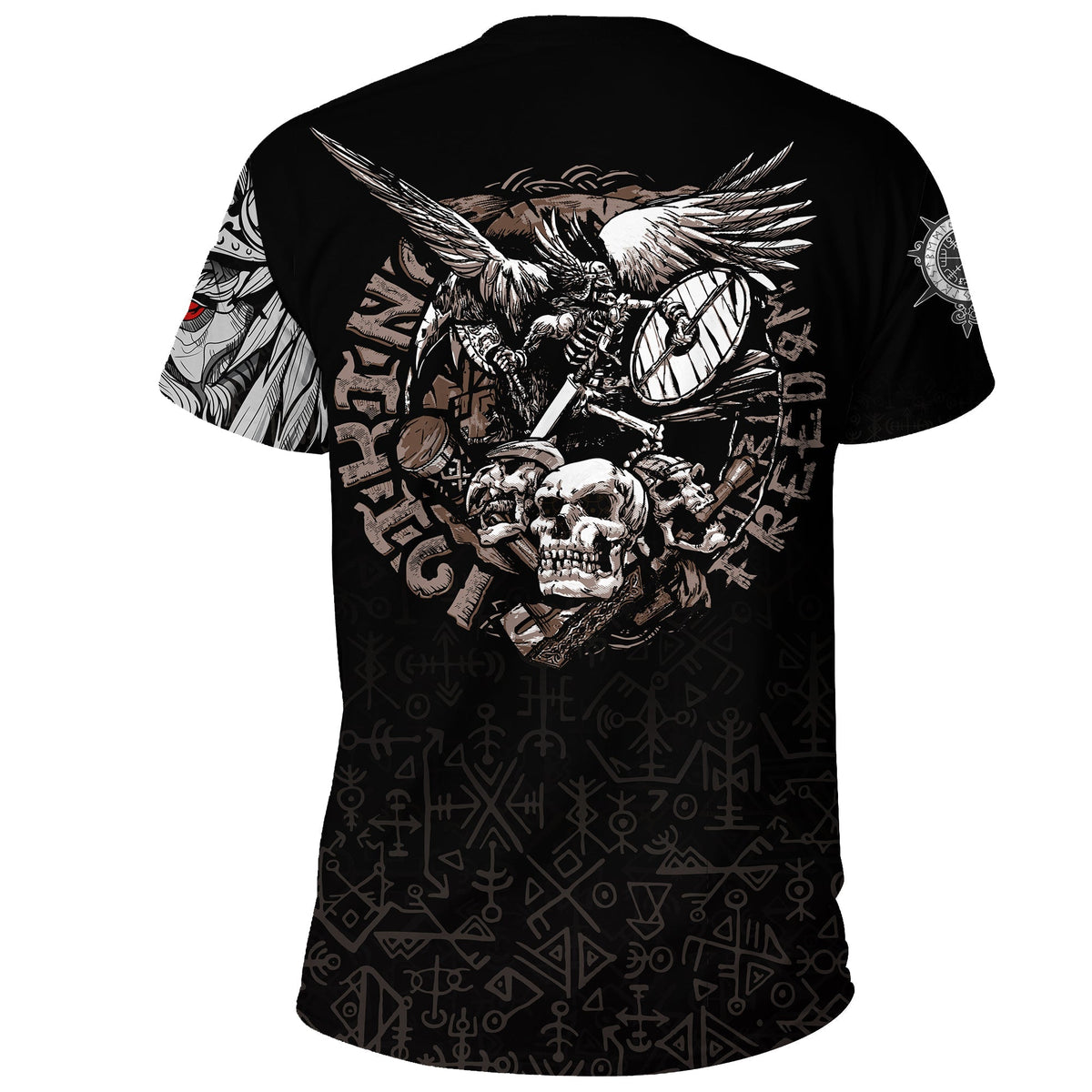 Viking Warrior T Shirt Odin Tattoo RLT12 - Wonder Print Shop