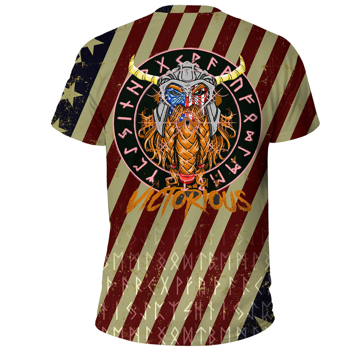 Custom Viking T Shirt American Warrior Victorious RLT12 - Wonder Print Shop