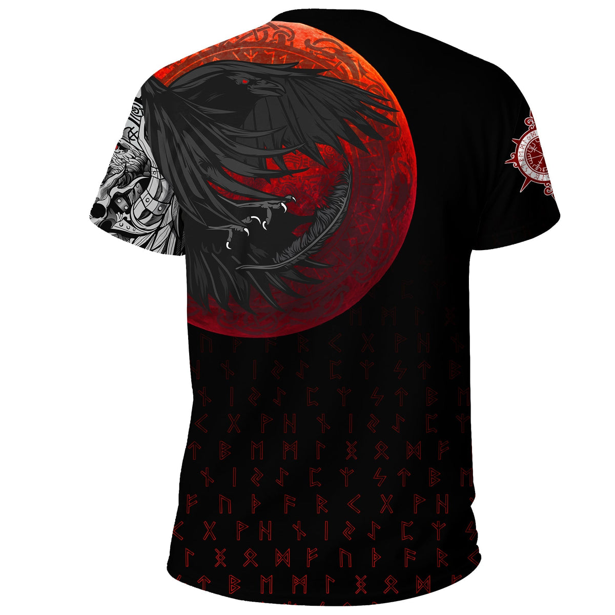 Custom Viking T Shirt Viking Raven Blood Moon RLT12 - Wonder Print Shop
