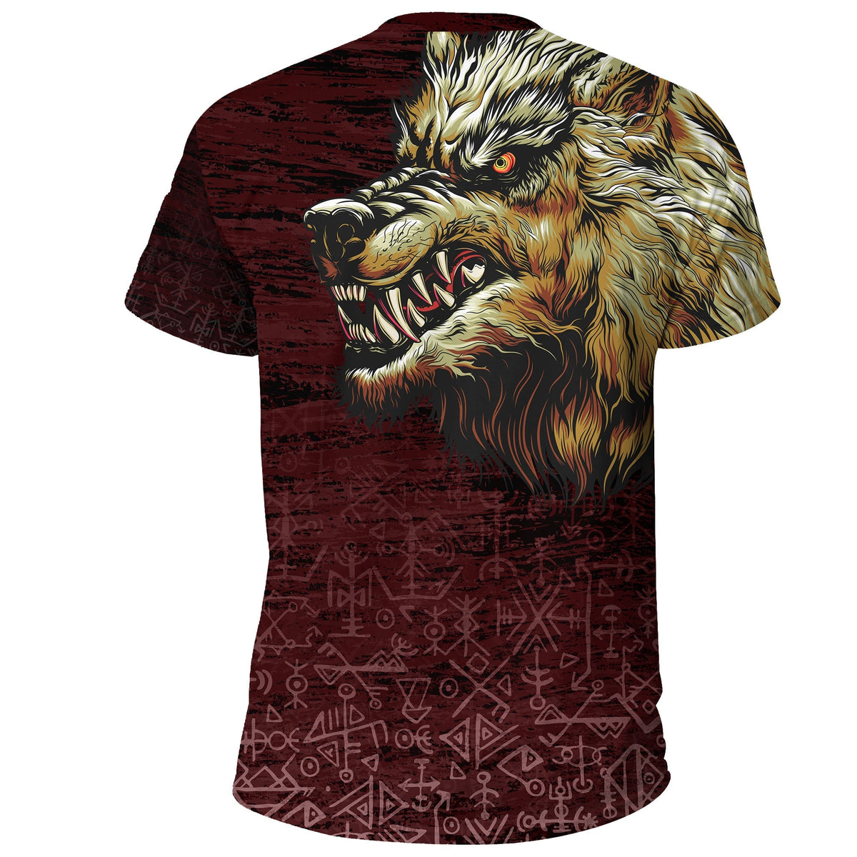 Viking T Shirt Fenrir On The Blood Moon Background RLT12 - Wonder Print Shop
