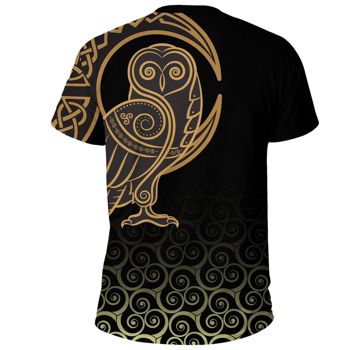 Viking T Shirt Owl Celtic On Triskele Background RLT12 - Wonder Print Shop