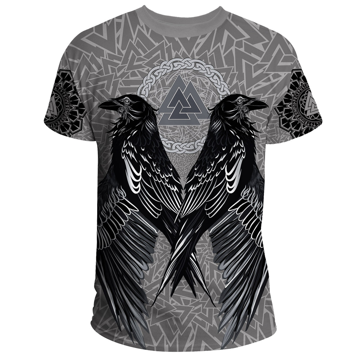 Viking T Shirt Raven Valknut RLT12 - Wonder Print Shop