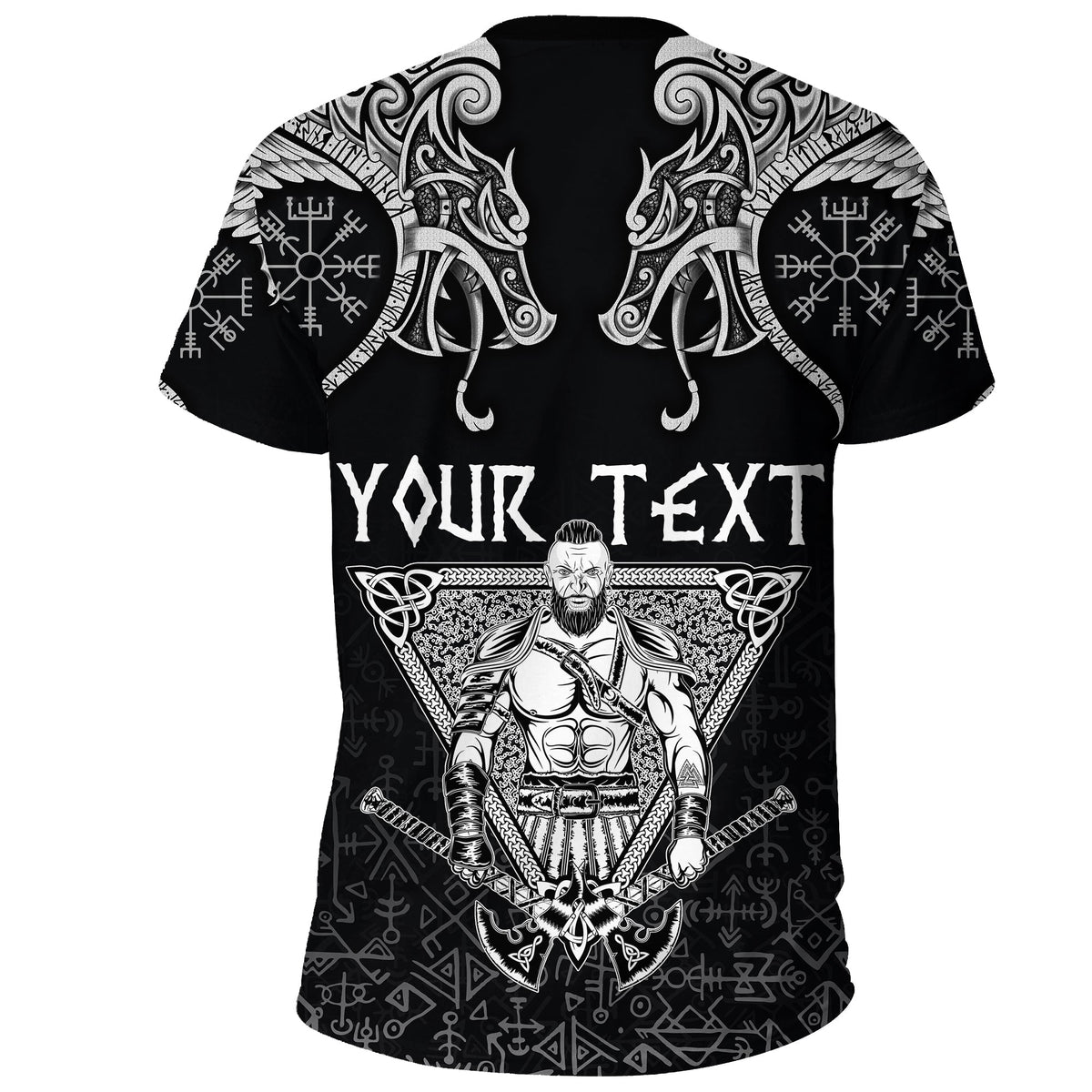 Custom Viking T Shirt Warrior Valhalla And Double Dragon RLT12 - Wonder Print Shop