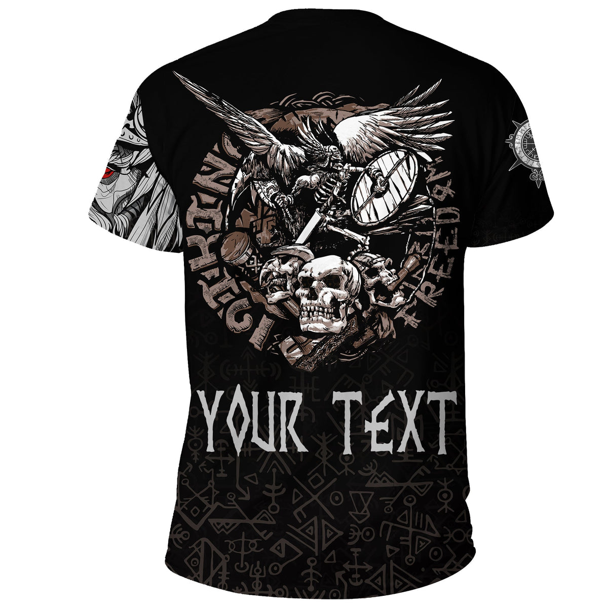 Custom Viking T Shirt Warrior Odin Tattoo RLT12 - Wonder Print Shop