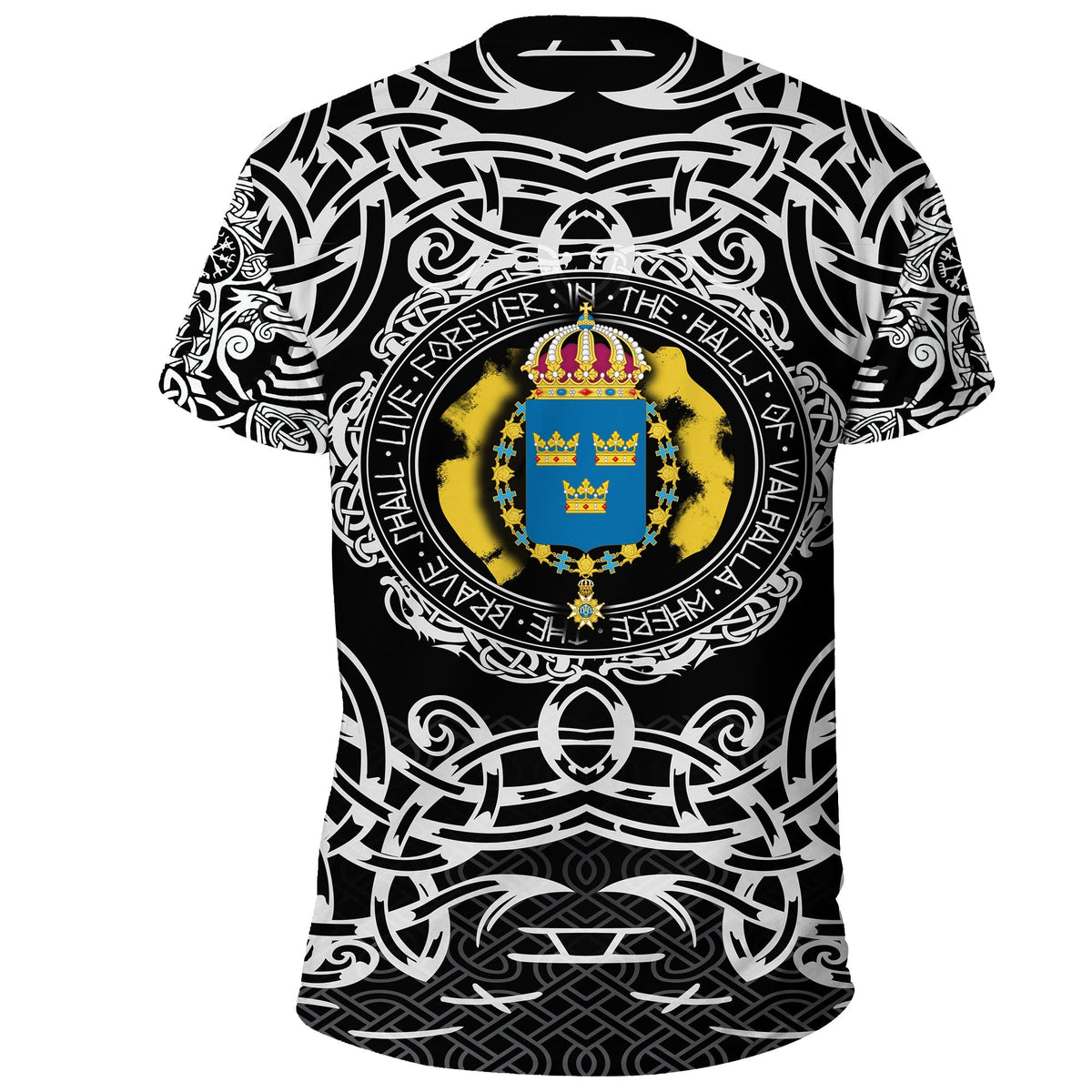 Viking T Shirt Sweden Viking Pattern RLT12 - Wonder Print Shop