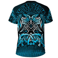 Viking T Shirt Othala and Raven Blue RLT12 - Wonder Print Shop