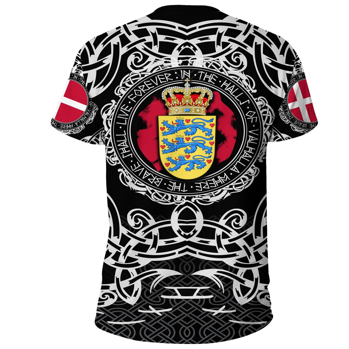 Viking T Shirt Denmark Viking Pattern RLT12 - Wonder Print Shop