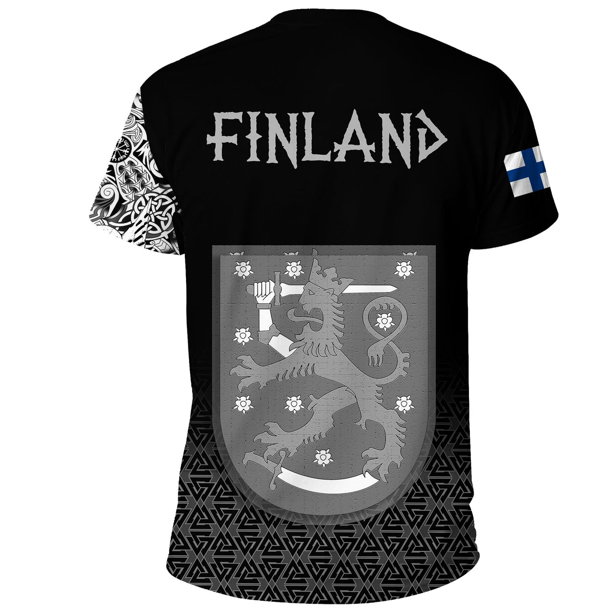 Viking T Shirt Finland Coat Of Arms RLT12 - Wonder Print Shop