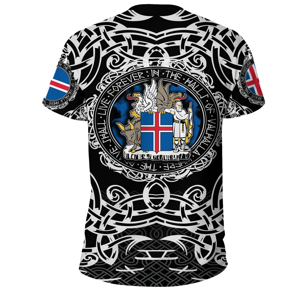 Viking T Shirt Iceland Viking Pattern RLT12 - Wonder Print Shop