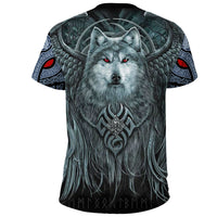 Viking T Shirt, Spiral Wolf Spirit RLT12 - Wonder Print Shop