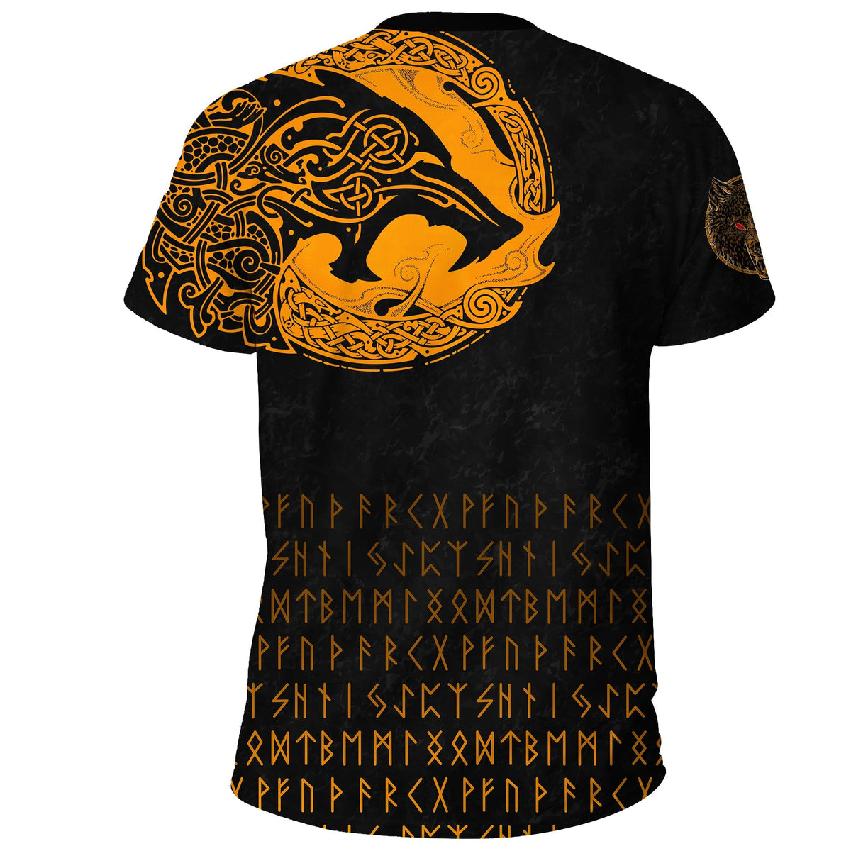 Viking T Shirt Fenrir Wolf Orange RLT12 - Wonder Print Shop