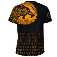 Viking T Shirt Fenrir Wolf Orange RLT12 - Wonder Print Shop