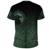 Viking T shirt, Ethnic Odin Raven Green RLT12 - Wonder Print Shop
