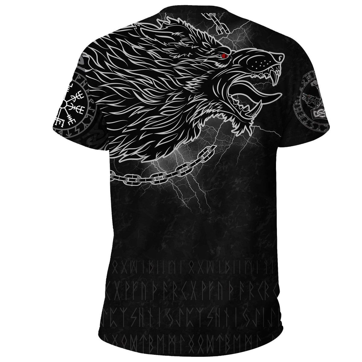 Custom Viking T Shirt Fenrir Norse Wolf Thunderstorm RLT12 - Wonder Print Shop