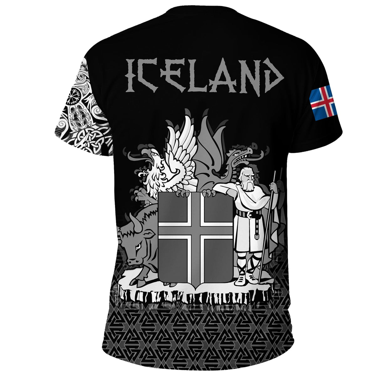 Viking T Shirt Iceland Coat Of Arms RLT12 - Wonder Print Shop