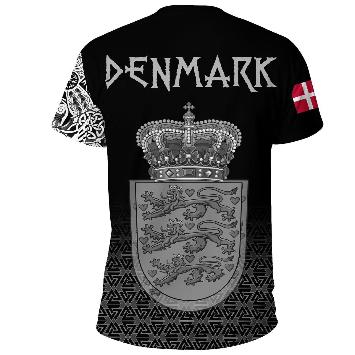 Viking T Shirt Denmark Coat Of Arms RLT12 - Wonder Print Shop