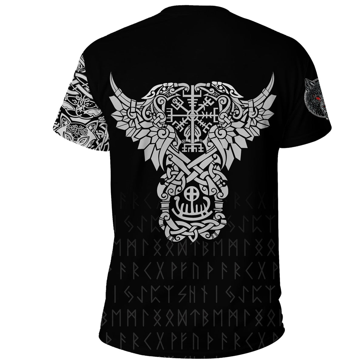 Viking T Shirt Dark Norse Wolf Tattoo RLT12 - Wonder Print Shop