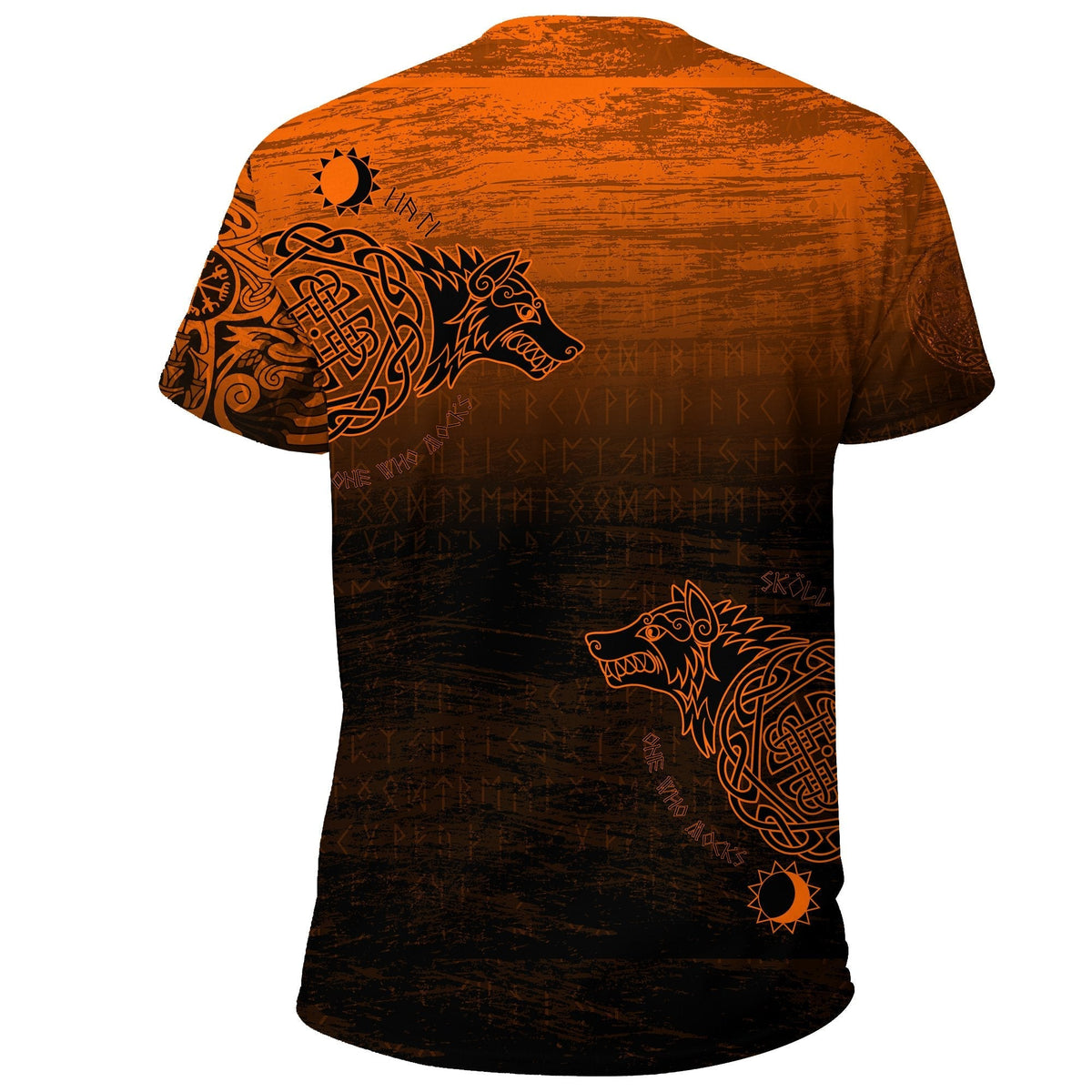 Viking T Shirt, Skoll and Hati Orange RLT12 - Wonder Print Shop