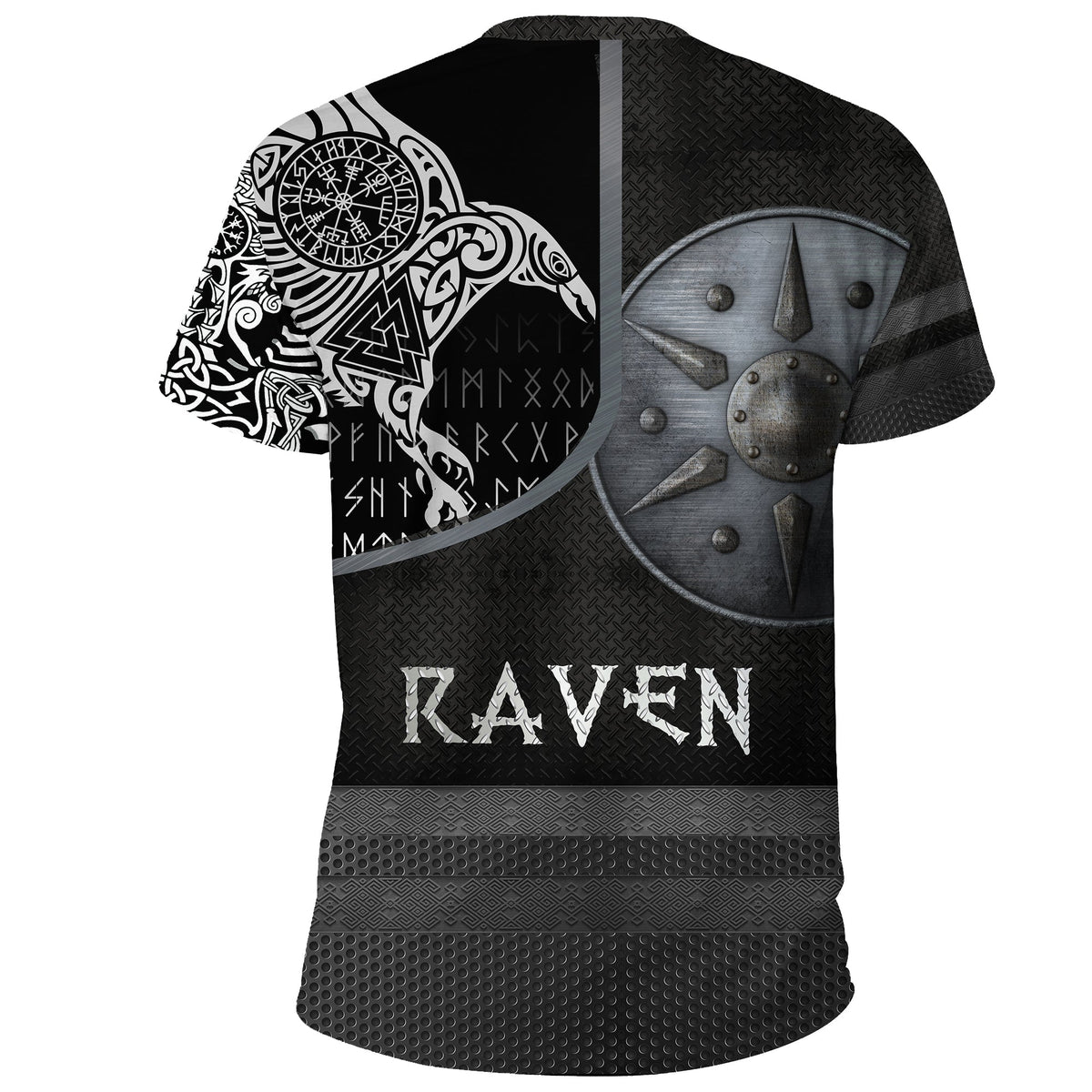 Viking T Shirt Armor Raven Tattoo RLT12 - Wonder Print Shop