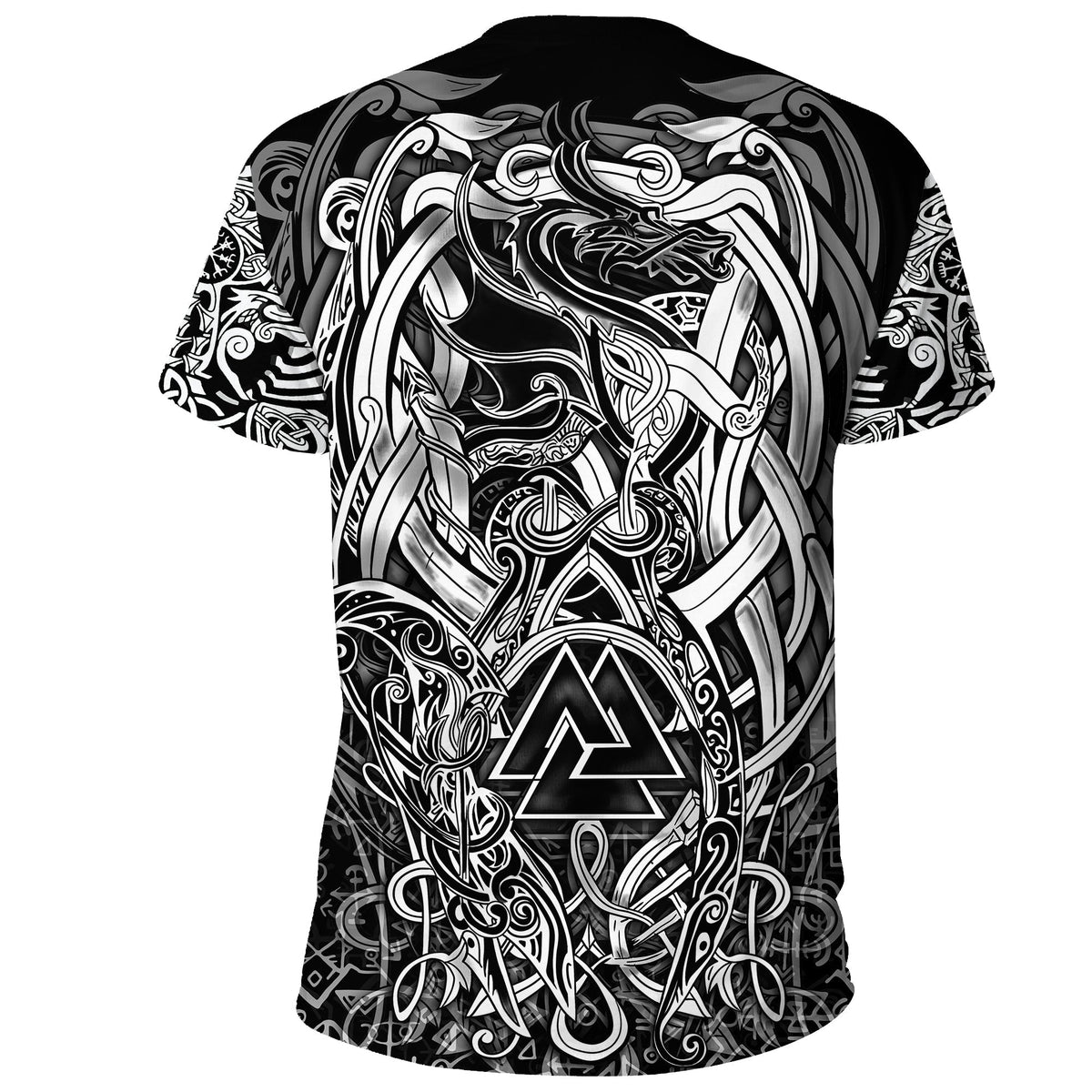 Viking T Shirt Valknut and Dragon Tattoo RLT12 - Wonder Print Shop