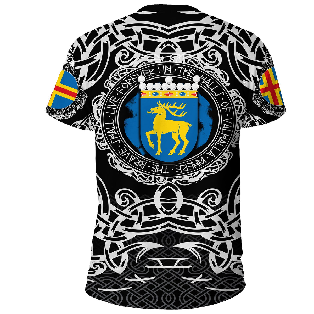 Viking T Shirt Aland Islands Viking Pattern RLT12 - Wonder Print Shop