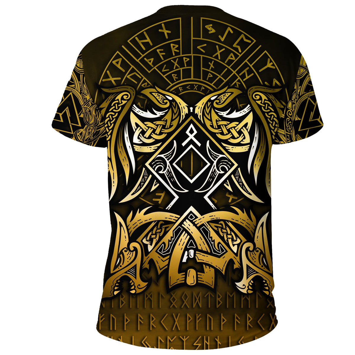 Viking T Shirt Othala and Raven Golden RLT12 - Wonder Print Shop