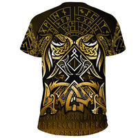 Viking T Shirt Othala and Raven Golden RLT12 - Wonder Print Shop