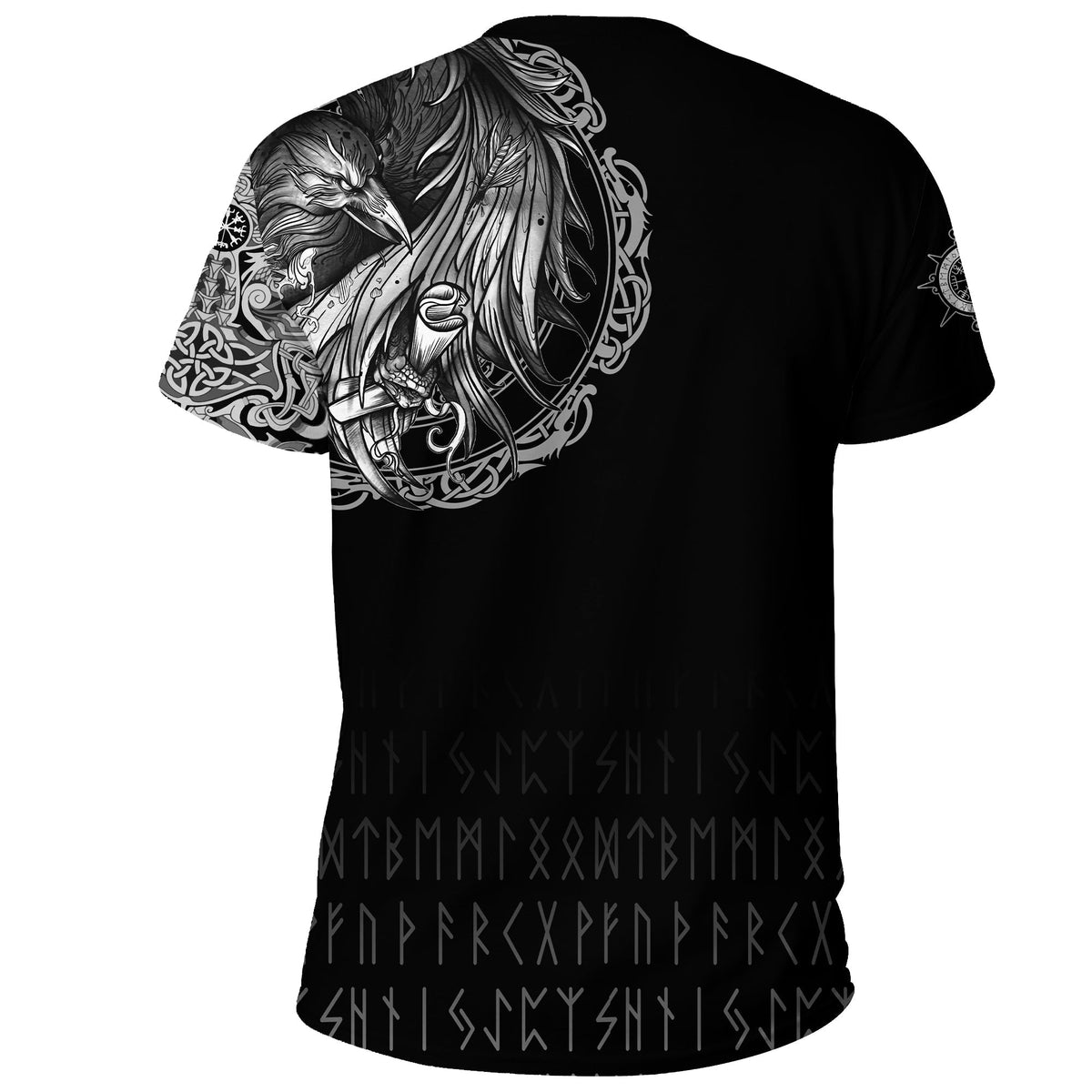 Viking T Shirt Norse Raven Tattoo RLT12 - Wonder Print Shop