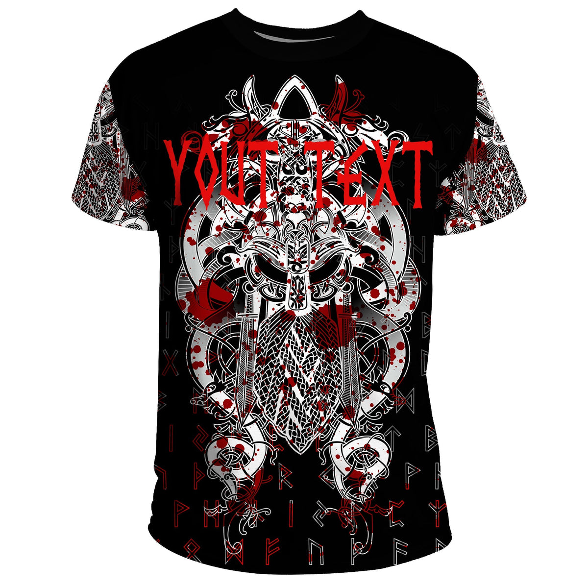 Custom Viking T Shirt Tyr Tattoo Blood RLT12 - Wonder Print Shop