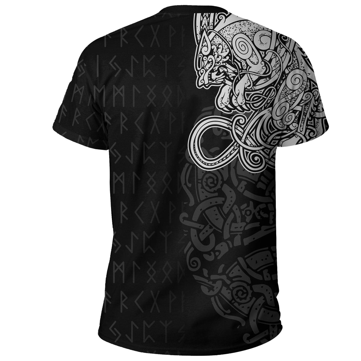 Viking T Shirt Fenrir Och Jormungand Special Tattoo Style RLT12 - Wonder Print Shop