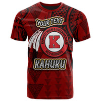 Hawaii Kahuku High and intermediate School Custom T Shirt Hawaii Kahuku High School Polynesian With Triangle Stylized Pattern LT10 - Wonder Print Shop