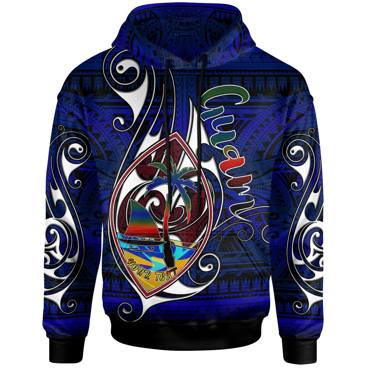 Guam Hoodie Custom Guam independence Day With Hook Polynesian Patterns LT10 - Wonder Print Shop