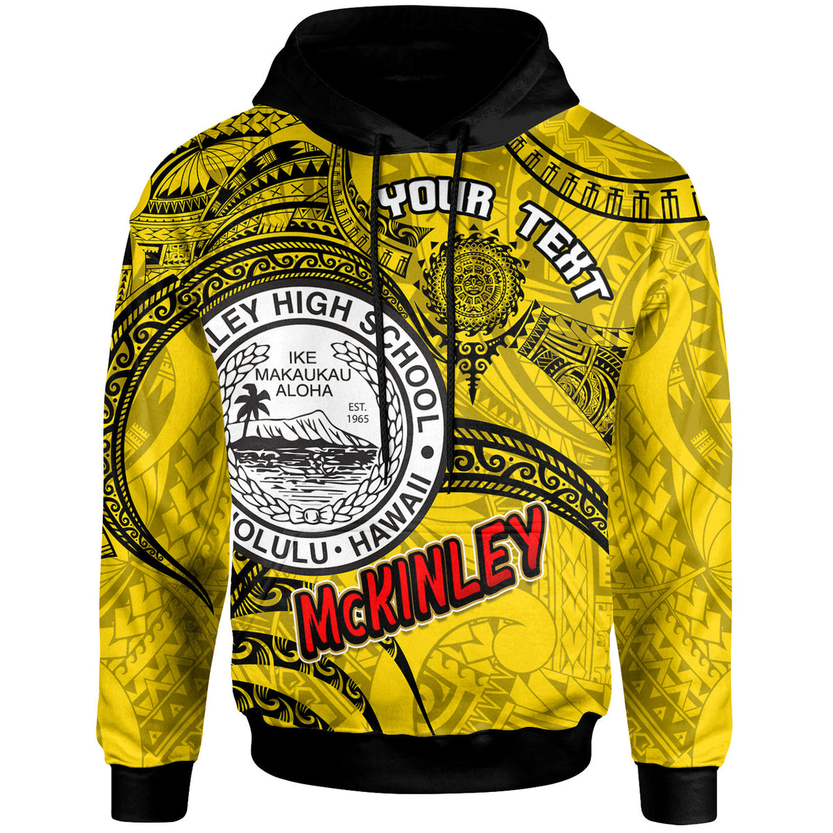 Hawaii President William McKinley High School Custom Hoodie McKinley High School Polynesian Pattern LT10 - Wonder Print Shop