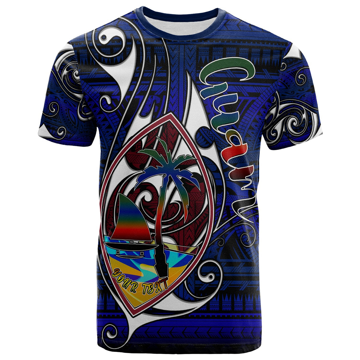 Guam T Shirt Custom Guam independence Day With Hook Polynesian Patterns LT10 - Wonder Print Shop