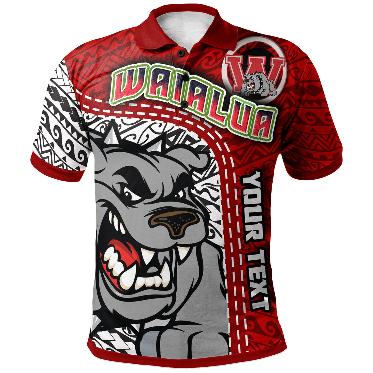 Hawaii Waialua High and Intermediate School Custom Polo Shirt Waialua High School Polynesian Pattern LT10 - Wonder Print Shop