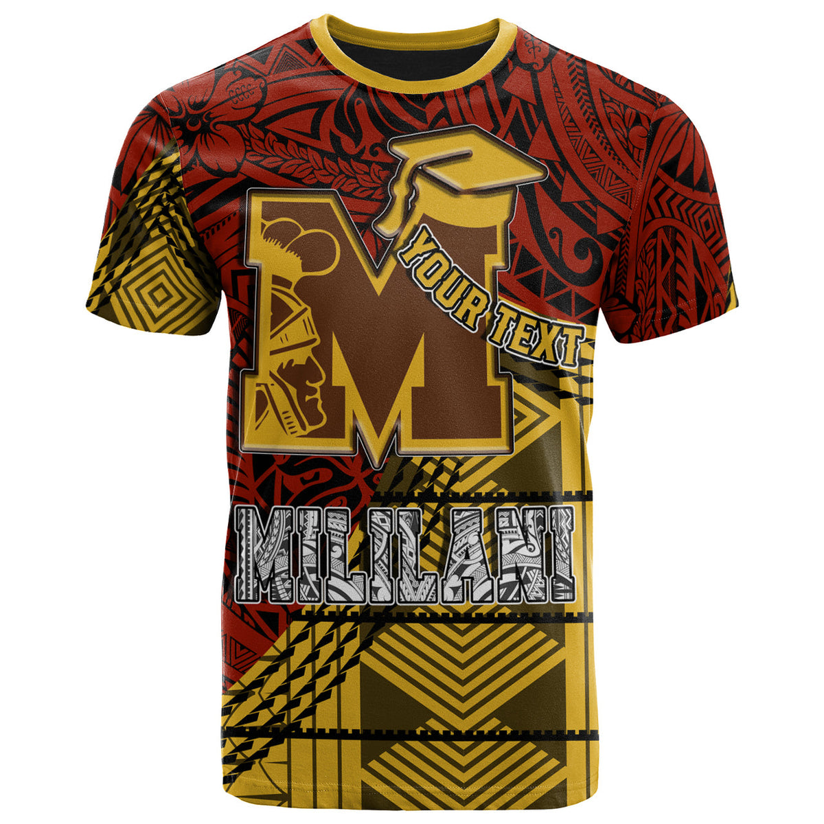 Hawaii Mililani High School Custom T Shirt Mililani High School Polynesian Pattern LT10 - Wonder Print Shop