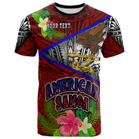 American Samoa T Shirt Custom American Samoa Eagle Flag Style With Polynesian Patterns T Shirt LT10 - Wonder Print Shop