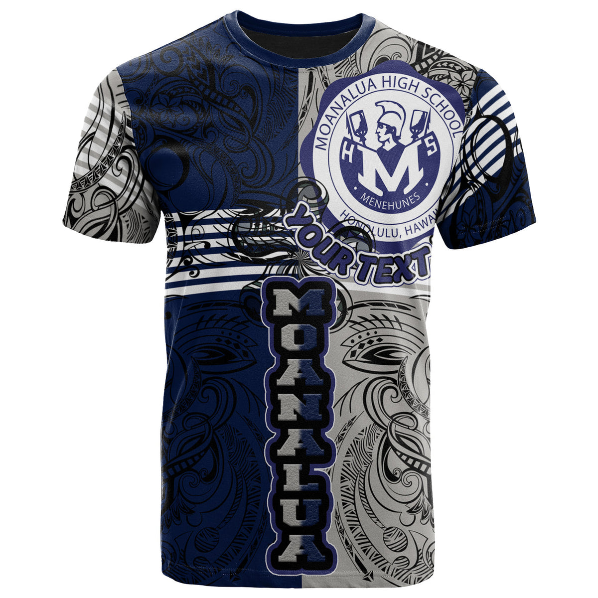 Hawaii Moanalua High School Custom T Shirt Moanalua High School Polynesian With Falcon Pattern LT10 - Wonder Print Shop