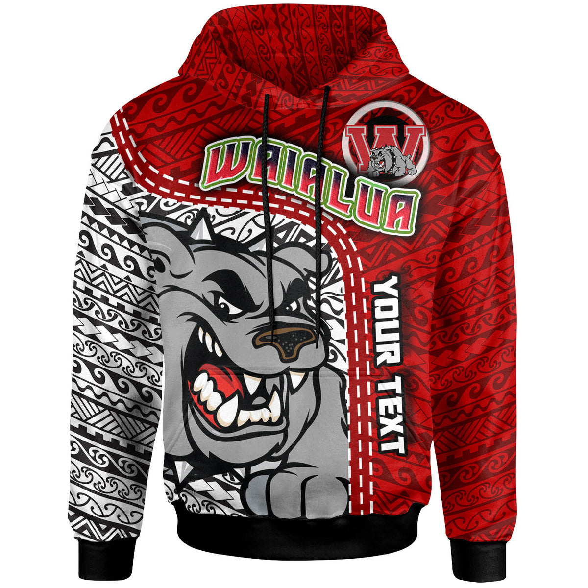 Hawaii Waialua High and Intermediate School Custom Hoodie Waialua High School Polynesian Pattern LT10 - Wonder Print Shop