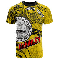 Hawaii President William McKinley High School Custom T Shirt McKinley High School Polynesian Pattern LT10 - Wonder Print Shop