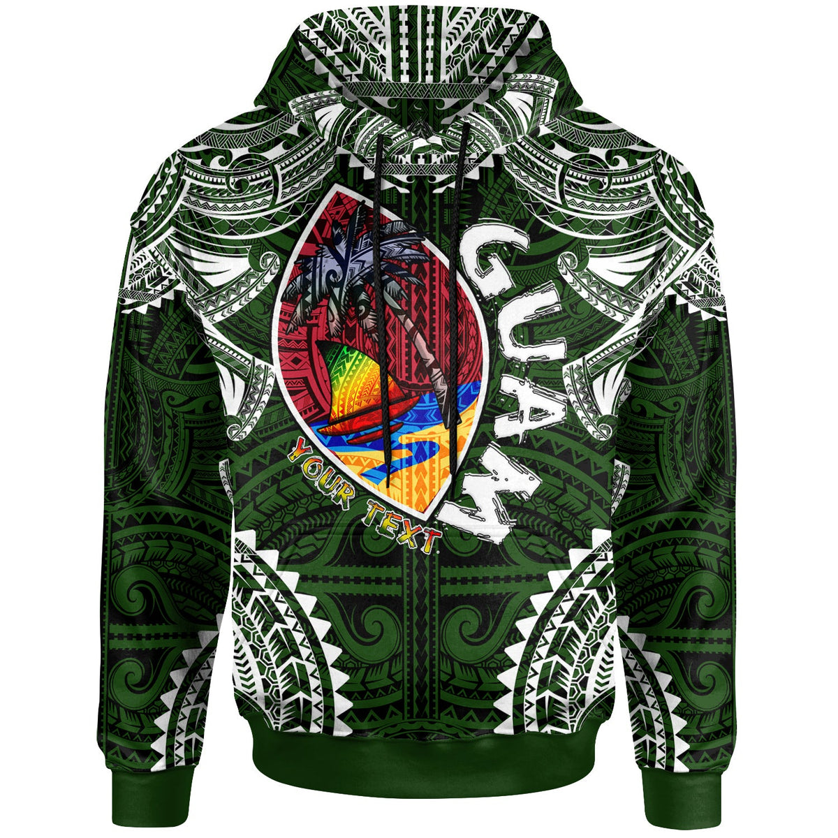 Guam Hoodie Custom Guam independence Day Wish You A Very Happy independence Day With Polynesian Patterns LT10 - Wonder Print Shop