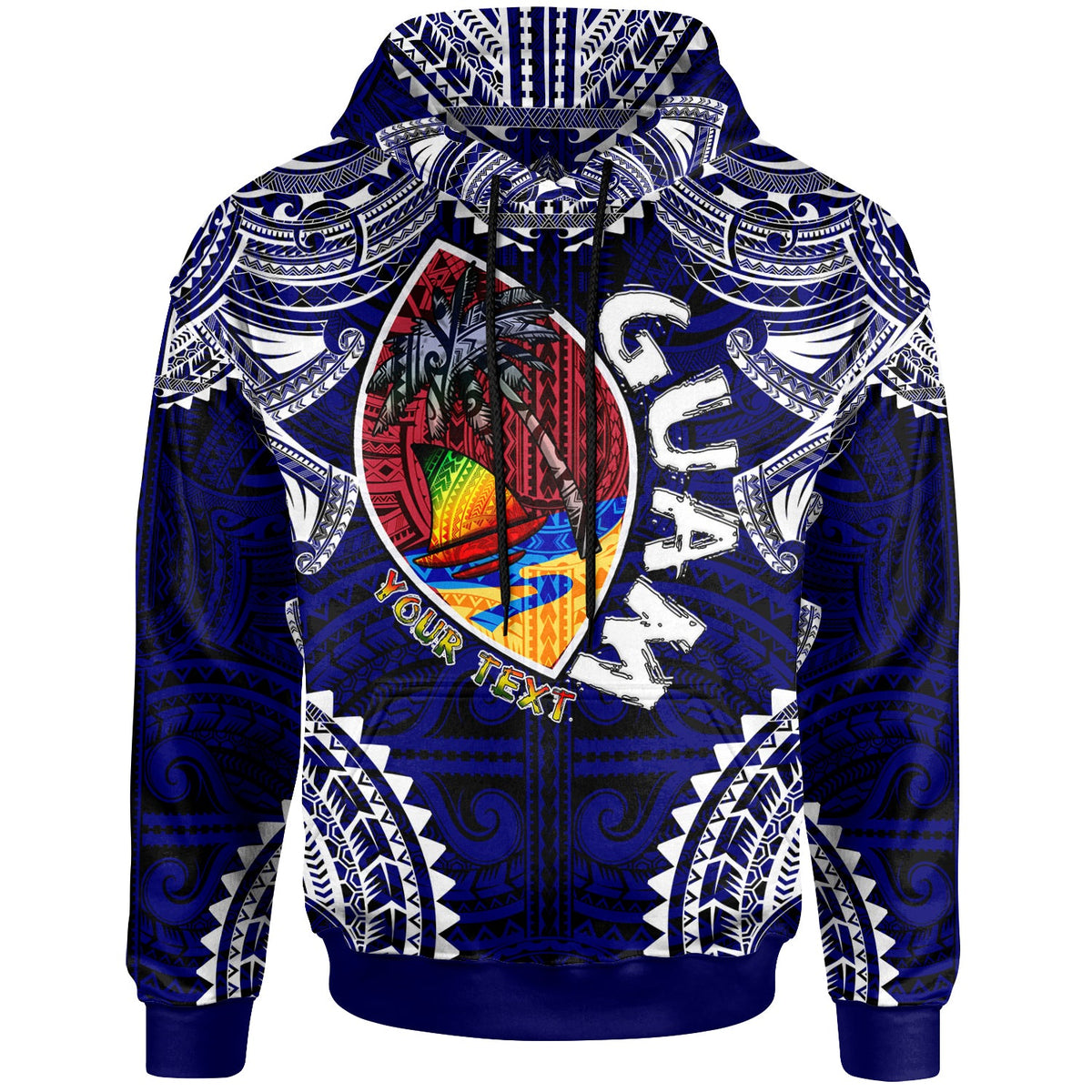 Guam Hoodie Custom Guam independence Day Wish You A Very Happy independence Day With Polynesian Patterns LT10 - Wonder Print Shop