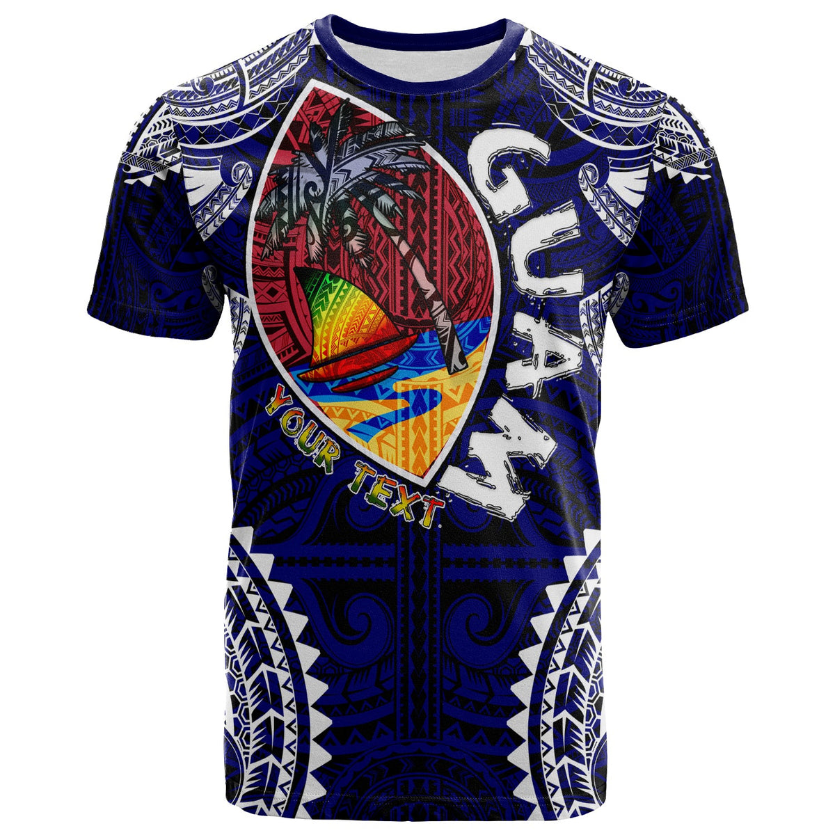 Guam T Shirt Custom Guam independence Day Wish You A Very Happy independence Day With Polynesian Patterns LT10 - Wonder Print Shop
