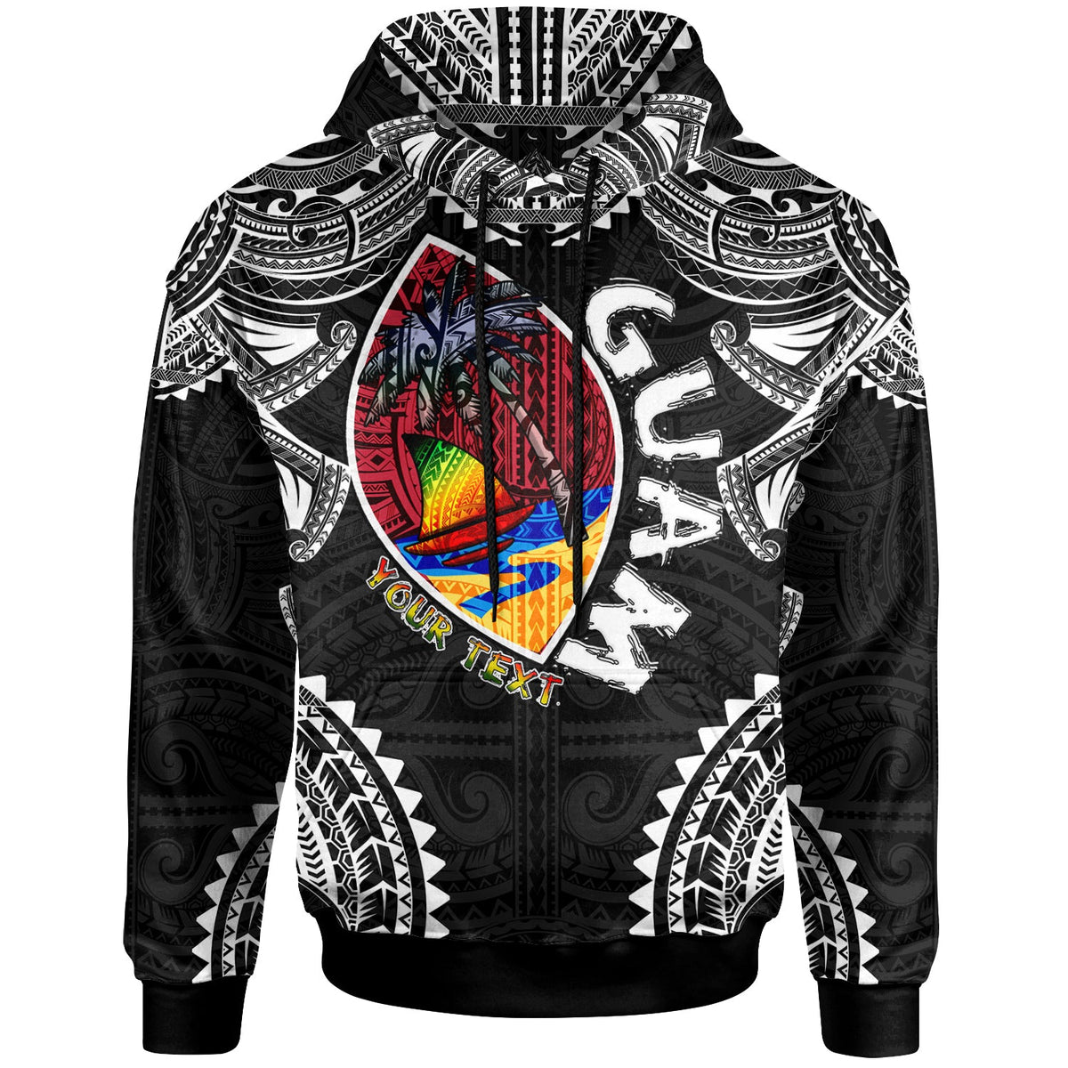 Guam Hoodie Custom Guam independence Day Wish You A Very Happy independence Day With Polynesian Patterns LT10 - Wonder Print Shop