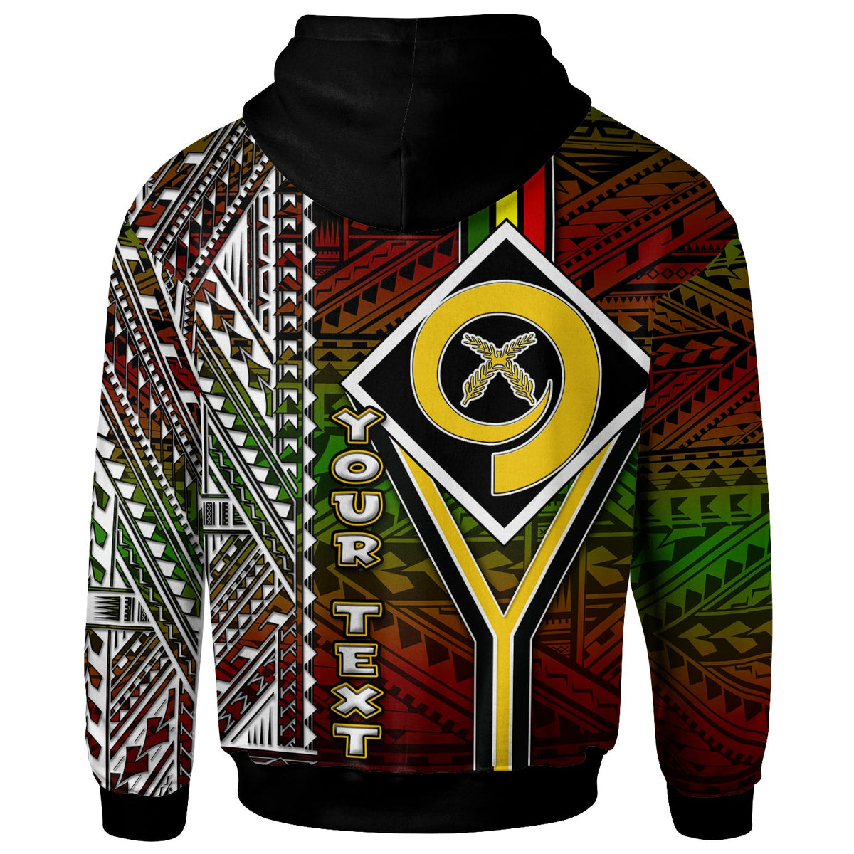 Vanuatu Hoodie Custom Vanuatu Independence Anniversary Flag Style Polynesian Patterns Hoodie LT10 - Wonder Print Shop