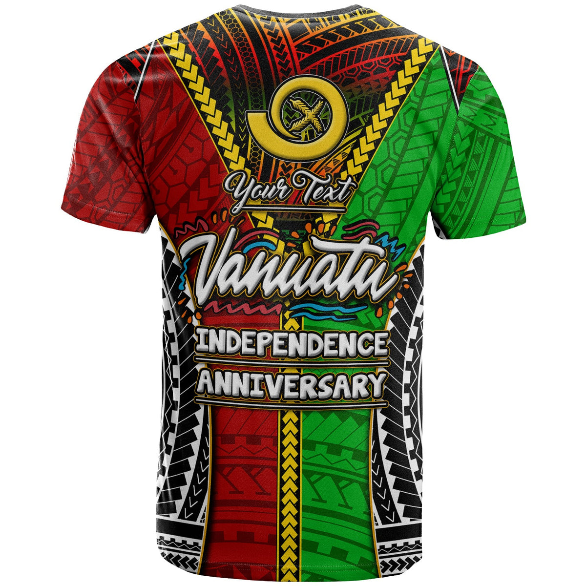 Vanuatu T Shirt Custom Vanuatu Independence Anniversary With Polynesian Patterns T Shirt LT10 - Wonder Print Shop