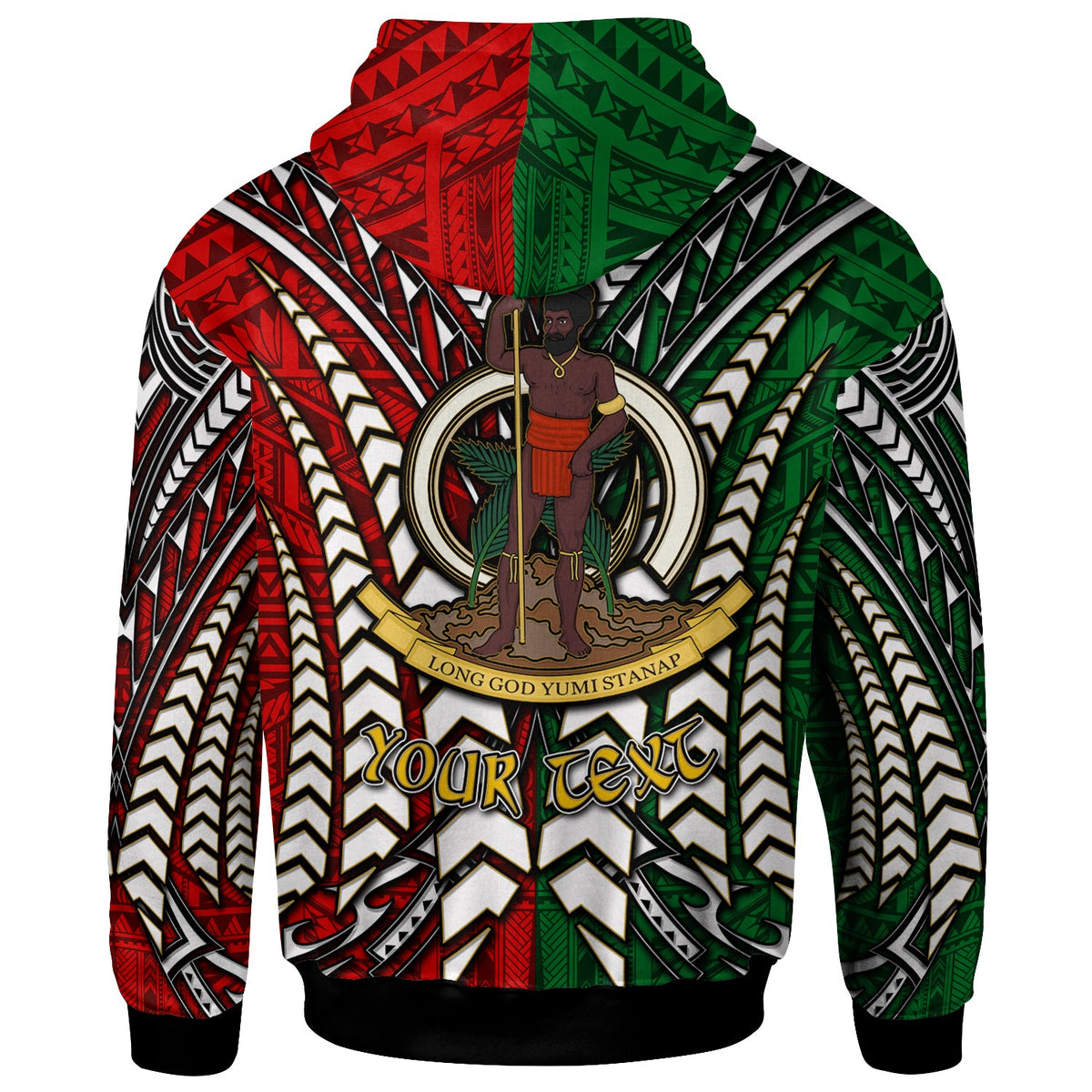 Vanuatu Hoodie Custom Vanuatu Independence Anniversary With Arm Polynesian Patterns Hoodie LT10 - Wonder Print Shop