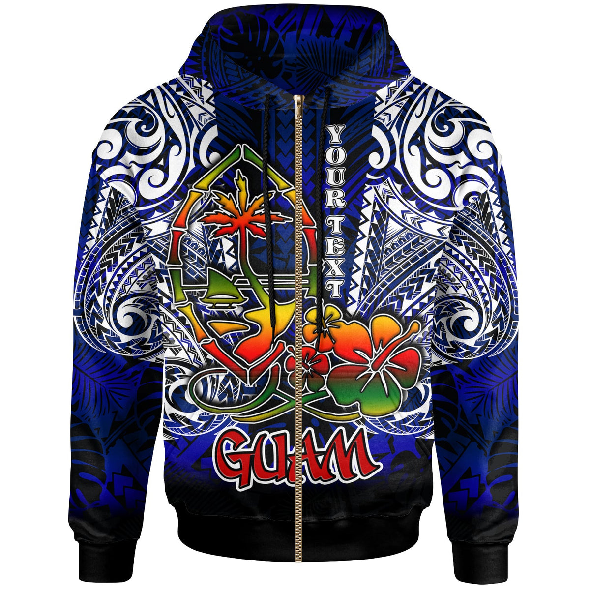 Guam Hoodie Custom Guam independence Day With Polynesian Tattoo Patterns LT10 - Wonder Print Shop