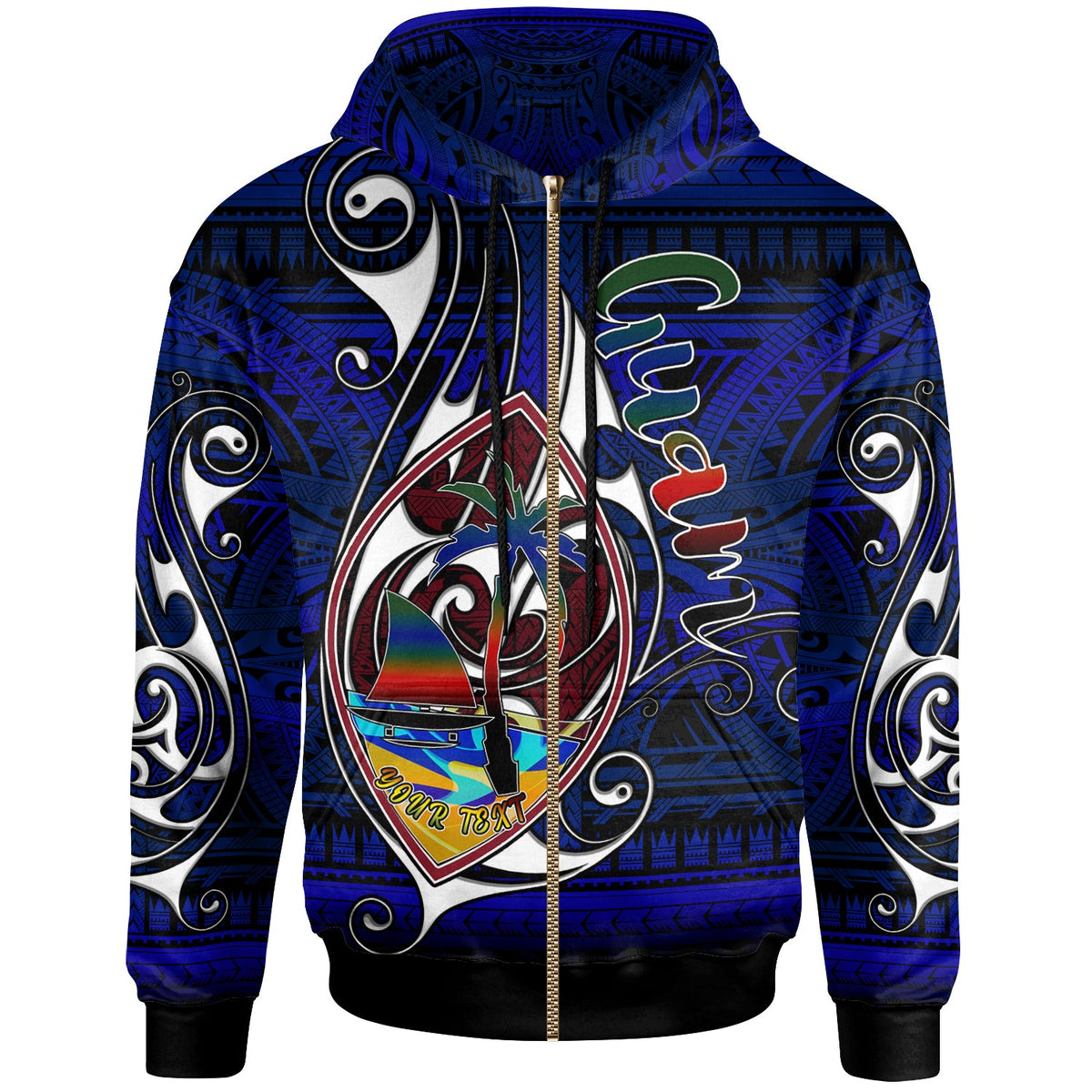 Guam Hoodie Custom Guam independence Day With Hook Polynesian Patterns LT10 - Wonder Print Shop